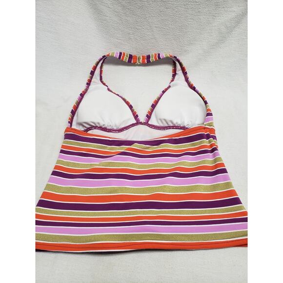 Tommy Hilfiger Striped Tankini Swim Suit Top - Size Small - Picture 2 of 4